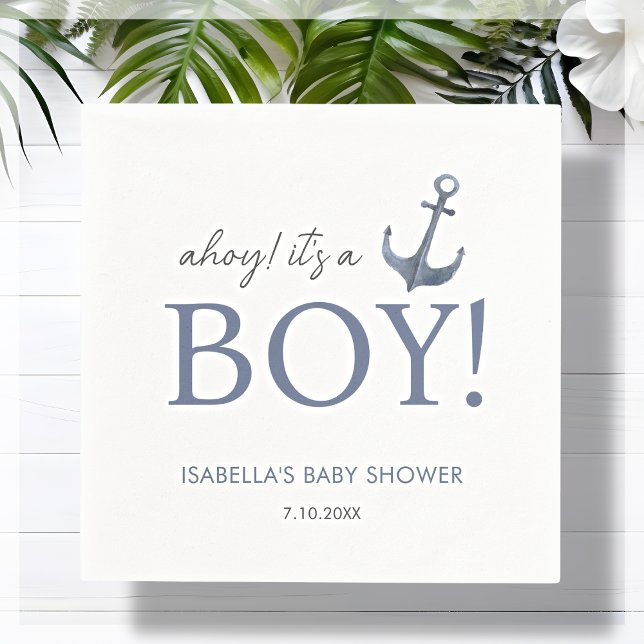 Ahoy! It's a Boy | Baby Shower  Napkin (Creator Uploaded)