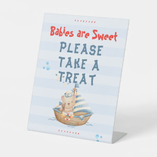 Ahoy Its A Boy Baby Shower Please Take A Treat Pedestal Sign