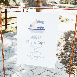 Ahoy It's A Boy Baby Shower Welcome Sign
