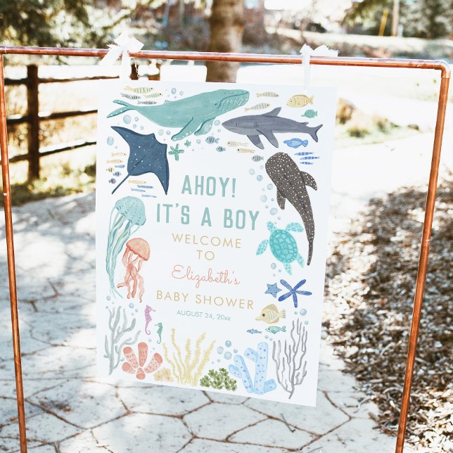 Ahoy It's A Boy Baby Shower Welcome Sign (Creator Uploaded)