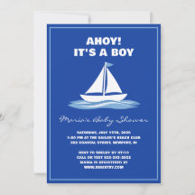 Ahoy It's a Boy! Blue Nautical Boat Baby Shower 