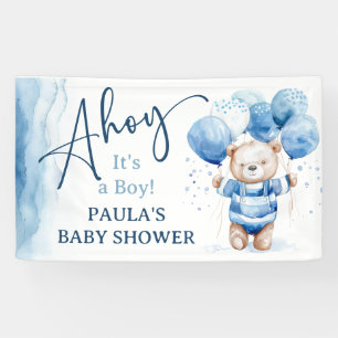 Ahoy It's a Boy Cute Nautical Baby Shower Banner