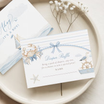 Ahoy It's a Boy Diaper Raffle Card