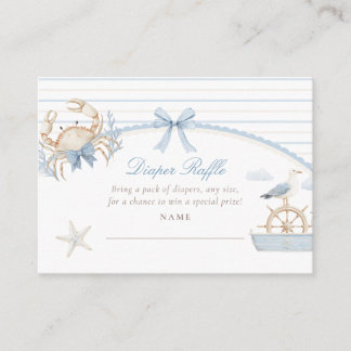Ahoy It's a Boy Diaper Raffle Card