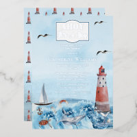 Ahoy It's A Boy Lighthouse Ocean Baby Shower 