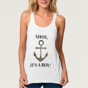 Ahoy It's A Boy Nautical Anchor Baby Shower Shirt