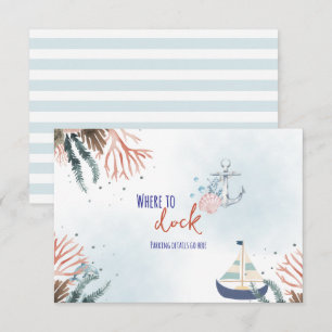 Ahoy It's a Boy Nautical Baby Shower Enclosure Car Card