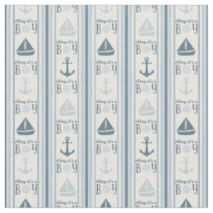 Ahoy It's A Boy Nautical Baby Shower Fabric