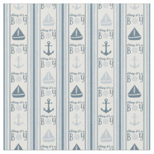 Ahoy It's A Boy Nautical Baby Shower Fabric