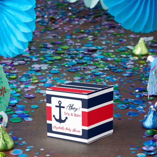 Ahoy It's A Boy! Nautical Baby Shower Favour Box (Party)