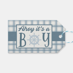 Ahoy It's A Boy Nautical Baby Shower Gift Tags