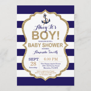 Ahoy it's a Boy! Nautical Baby Shower Invitation