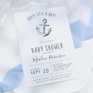 Ahoy! It's a Boy! Nautical Baby Shower Invitation
