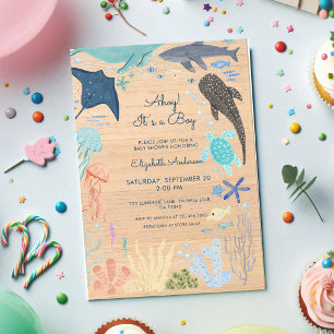 Ahoy It's a Boy Nautical Baby Shower Invitation