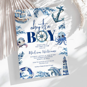 Ahoy it's a Boy Nautical Baby Shower Invitation