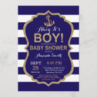 Ahoy it's a Boy! Nautical Baby Shower Invitation
