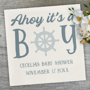Ahoy It's A Boy Nautical Baby Shower Napkin
