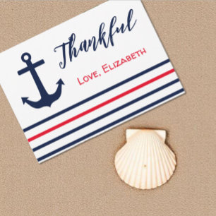 Ahoy It's A Boy! Nautical Baby Shower Thank You Card