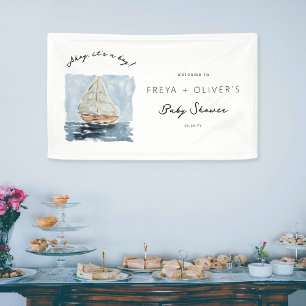 Ahoy It's A Boy Nautical Baby Shower Welcome Sign