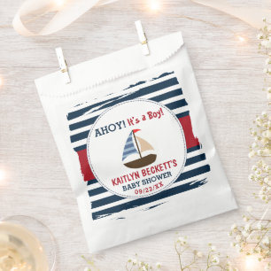 Ahoy It's A Boy! Nautical Boat Baby Shower Favour Bags