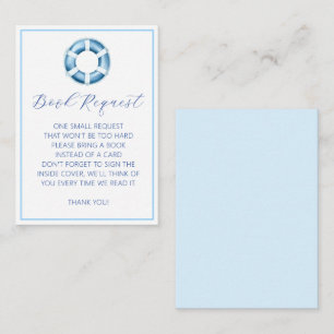 Ahoy It's a Boy Nautical Book Request Card – Blue 