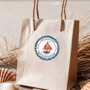 Ahoy It's A Boy Nautical Classic Round Sticker