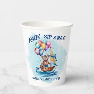Ahoy Its A Boy Nautical Theme Baby Shower Paper Cups