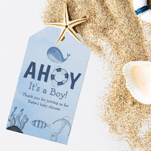 Ahoy It's a Boy Ocean Animals Coastal Baby Shower Gift Tags
