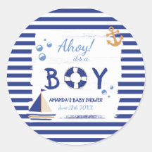 Ahoy It's A Boy! Sailor Marine Blue Baby Shower