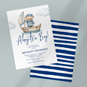 Ahoy it's a Boy Teddy Bear Baby Shower Invitation