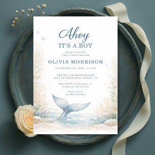 Ahoy It's a Boy Under the Sea Baby Shower Invitation