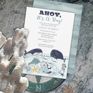 Ahoy It's A Boy Under the Sea Baby Shower Invitation