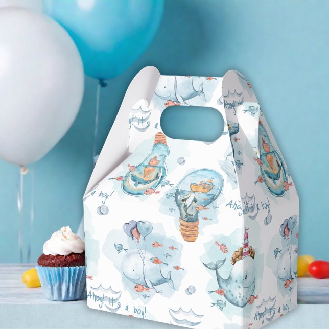 Ahoy It's A Boy Whale Baby Shower Guest Favour Box (Ahoy It's A Boy Whale Baby Shower Guest Favor Boxes
)