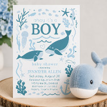 Ahoy It's a Boy Whale Nautical Baby Shower