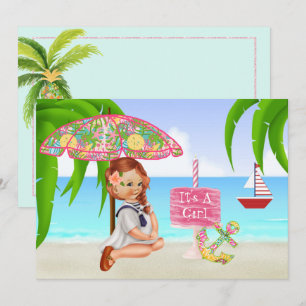 Ahoy It's a Girl Baby Shower Invitation