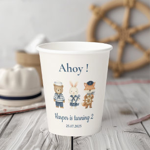 Ahoy Little Sailor Birthday    Nautical Sea Paper Cups