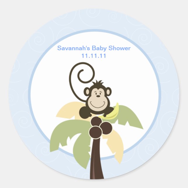Ahoy Mate Monkey Favour Stickers 3-inch (Front)