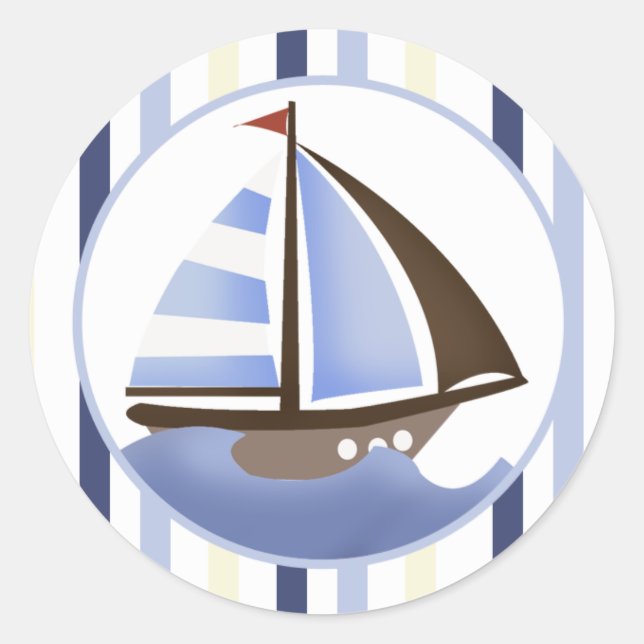 AHOY MATE Sailboat Envelope Seals / Stickers (Front)