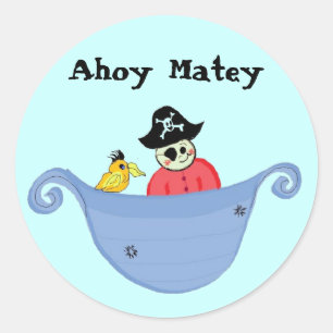 Ahoy Matey Classic Round Sticker