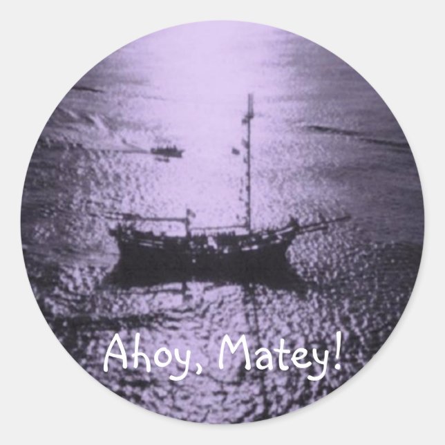 Ahoy Matey envelope seals purple (Front)