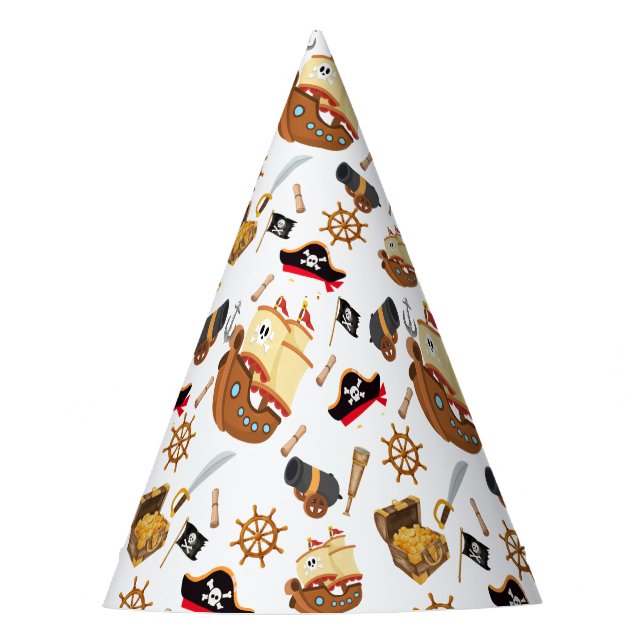 Ahoy Matey Pirate Birthday Party Hat (Front)