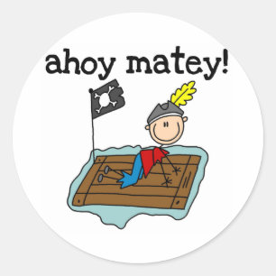 Ahoy Matey Pirate Classic Round Sticker