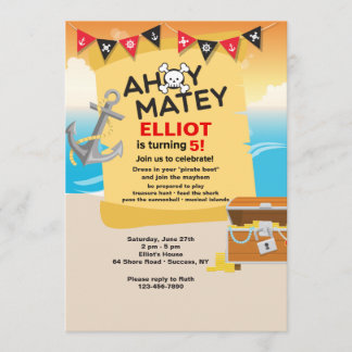 Ahoy Matey Pirate Invitation