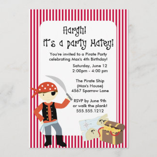 {ahoy, matey!} pirate party invitation