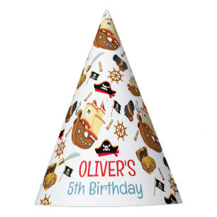 Ahoy Matey Pirate Personalized Birthday Party Hat