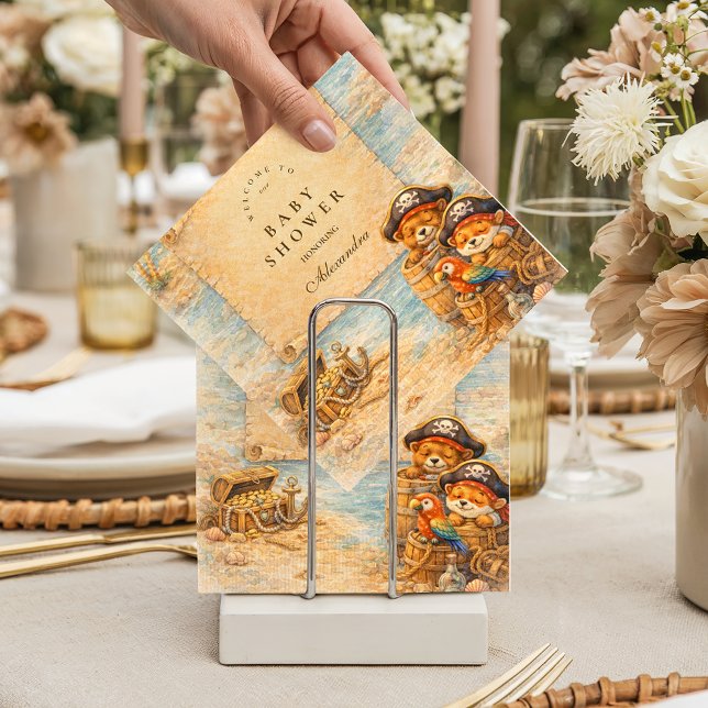 Ahoy Matey Storybook Pirates Baby Shower Napkin (Creator Uploaded)