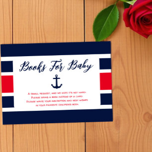 Ahoy! Nautical Baby Shower Books For Baby Enclosure Card