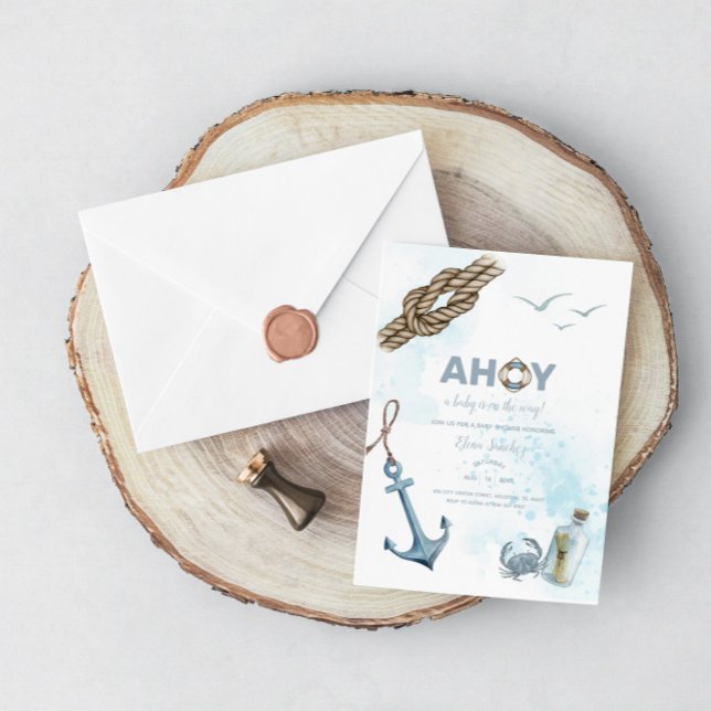 Ahoy! Nautical Baby Shower Invitation (Creator Uploaded)