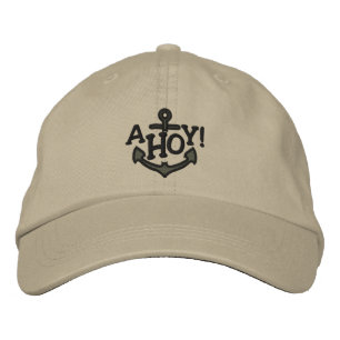 AHOY! Nautical Greetings Embroidery Embroidered Hat