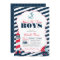 Ahoy Nautical Red Navy Stripe Twin Boy Baby Shower